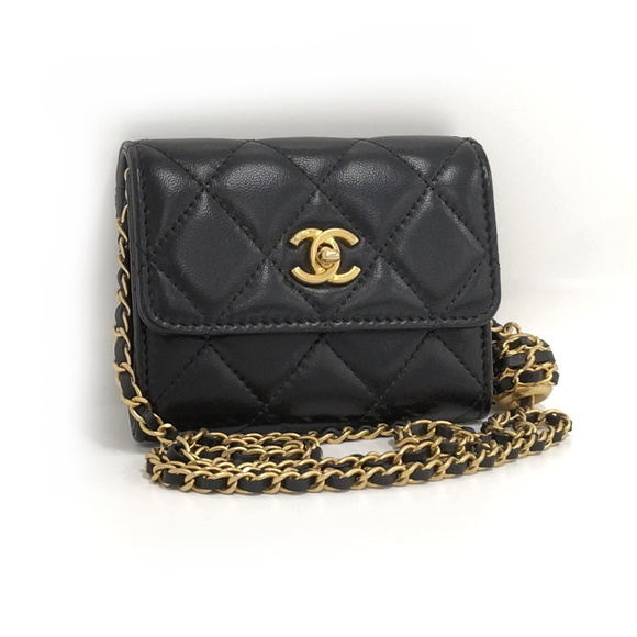 CHANEL | Bags | Chanel Chain Wallet Gold Hardware Matelasse Lambskin ...
